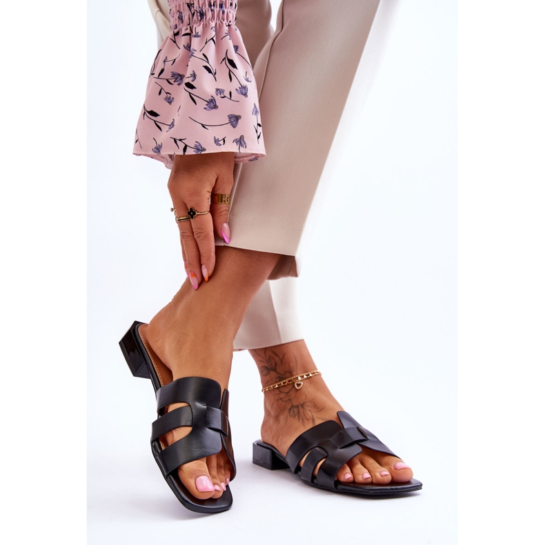 FJ1 Klassische Damen-Lederhausschuhe Schwarz Fendy 2