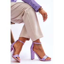 Damensandalen auf High Heels mit Zirkonia lila idealistisch violett 8
