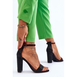 Damen-Sandalen mit hohem Absatz und Zirkonia Schwarz Idealistic 2