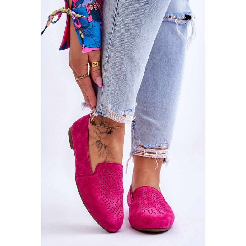 S.Barski Bequeme Loafer aus Wildleder Fuchsia Giovana rosa 1
