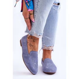 S.Barski Bequeme blaue Giovana Loafer aus Wildleder 2