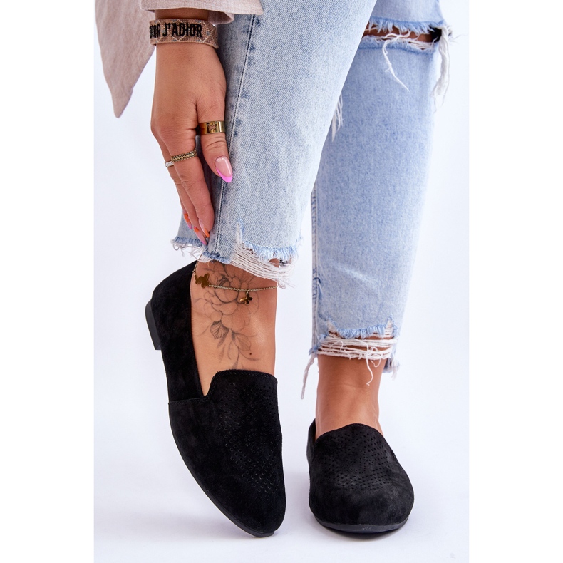 S.Barski Wildleder Bequeme Loafer Schwarz Giovana 1