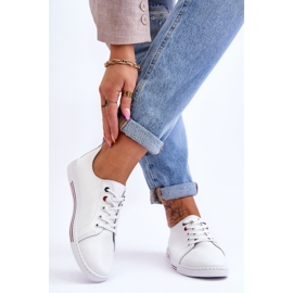 S.Barski Damen-Sneakers aus Leder Weiß Renes 2