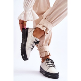 S.Barski Lackierte Chantal Beige Sportschuhe 2