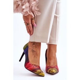 Lewski Shoes Modische Leder High Heels Lewski Schuhe 2659 Multicolor mehrfarbig 1