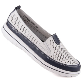 Bequemer Damen-Slipper aus Leder weiß eVento 5364 1