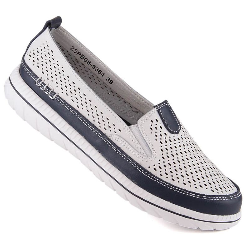 Bequemer Damen-Slipper aus Leder weiß eVento 5364 1