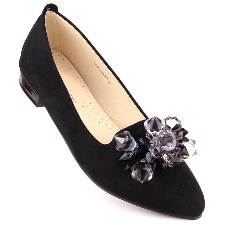 Ballerinas aus schwarzem Wildleder für Damen mit Kristallen T.Sokolski W23-464 2