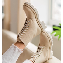 Marco Shoes Frühlingsstiefeletten aus Baumwolle 2090B-1265-4 beige 1