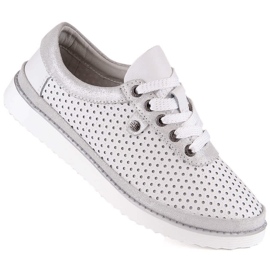 Bequemer Damen-Sportschuh aus Leder weiß S.Barski LR29558 1