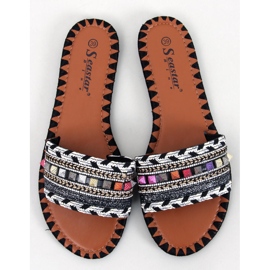 Marokko Schwarze Marrakesch-Hausschuhe 1