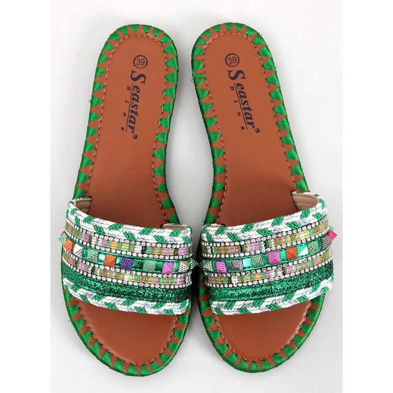 Marokko Grüne Marrakesch-Hausschuhe 1