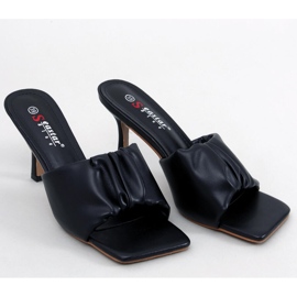 Seastar Devon Schwarze Sandalen mit Pfennigabsatz 1