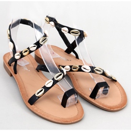 Seastar Augello Schwarze Flip-Flops mit Muscheln 1