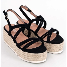 Seastar Altman Schwarze Espadrilles mit Keilabsatz 1