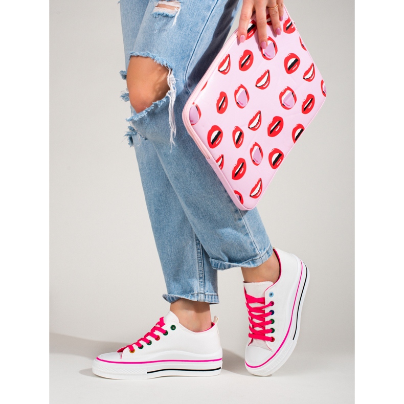 Damen-Plateau-Sneaker Shelovet weiß 2