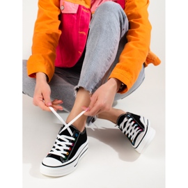 Damen-Plateau-Sneaker Shelovet schwarz 1