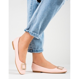 Damen-Ballerinas Shelovet aus Lackleder mit eckiger Zehenpartie in Rosa 2