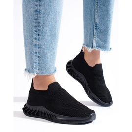 Shelovet Sportschuhe aus schwarzem Textil 1