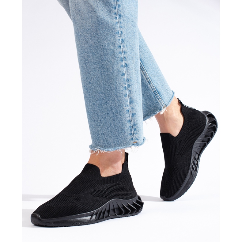 Shelovet Sportschuhe aus schwarzem Textil 2