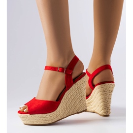 Rote Espadrilles mit Keilabsatz von Cécile 1