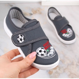 Nazo N019BFW Turnschuhe für Jungen mit Klettverschluss grau 1