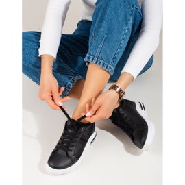 Weiße Sneaker mit verstecktem Keilabsatz von Shelovet schwarz 1