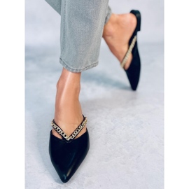 Seastar Monata Schwarze Hausschuhe mit Kette 1