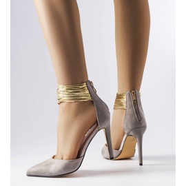 Graue Pins mit goldenen Streifen von Dulin 1