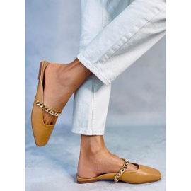 Seastar Chiara Camel Hausschuhe mit Kette beige 2