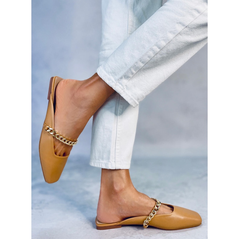 Seastar Chiara Camel Hausschuhe mit Kette beige 2