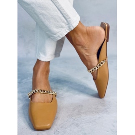 Seastar Chiara Camel Hausschuhe mit Kette beige 1