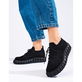 Sportschuhe aus Stoff von Shelovet für Damen schwarz 2