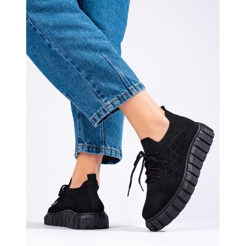 Sportschuhe aus Stoff von Shelovet für Damen schwarz 1