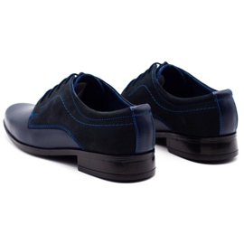 Olivier Kommunionschuhe für Kinder J1 marineblau mit Nubuk 4