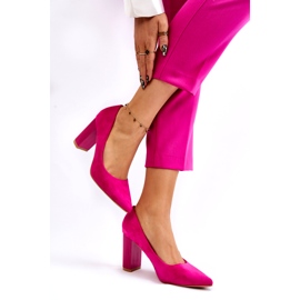 Seastar Wildleder Pumps auf einem modischen Absatz Fuchsia Estilia rosa 3