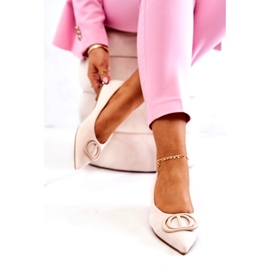 Frauen Wildleder -Ballerinas mit hellem Bettler beige 4