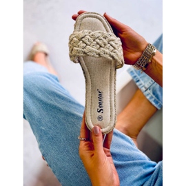 BM Erika Beige Damen-Stringhausschuhe 2