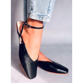 BM Ballerinas mit offenem Absatz von Gianna Black schwarz 1