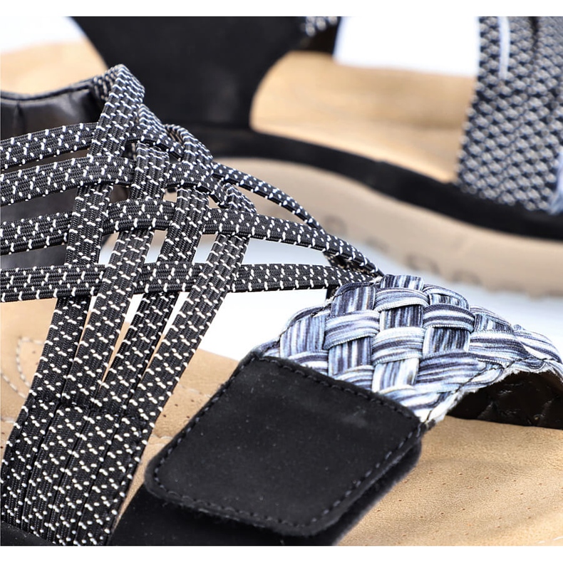 Bequeme schwarze Klettsandalen für Damen Rieker 64889-00 2