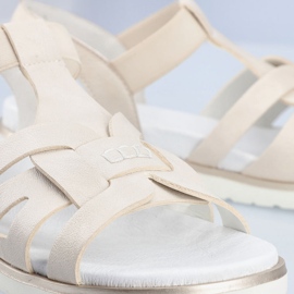 Bequeme Damen-Slipper mit Gummizug ecru Rieker V5052-80 beige 1