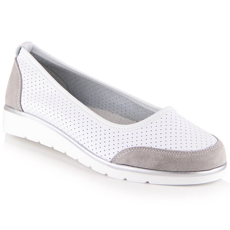 Durchbrochene weiße Lederballerinas für Damen Filippo DP4524 1