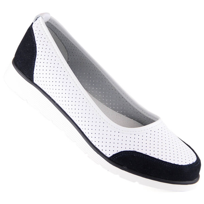 Durchbrochene weiße Lederballerinas für Damen Filippo DP4524 1