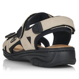 Bequeme Damen Sportsandalen mit Klettverschluss beige Rieker 64582-60 7