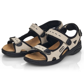 Bequeme Damen Sportsandalen mit Klettverschluss beige Rieker 64582-60 10