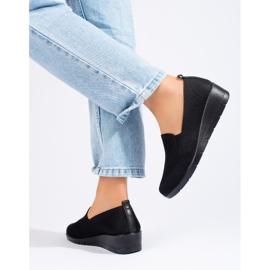 Schwarze sportliche Keilschuhe aus Textil von T.Sokolski 1