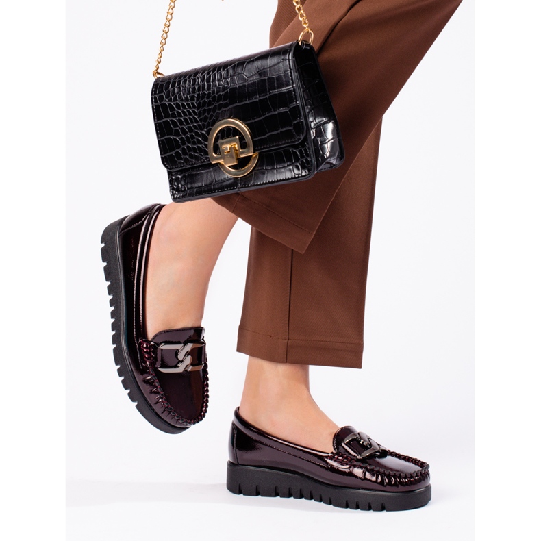 W. Potocki Lackierte Damen-Slipper Potocki bordeaux rot 1