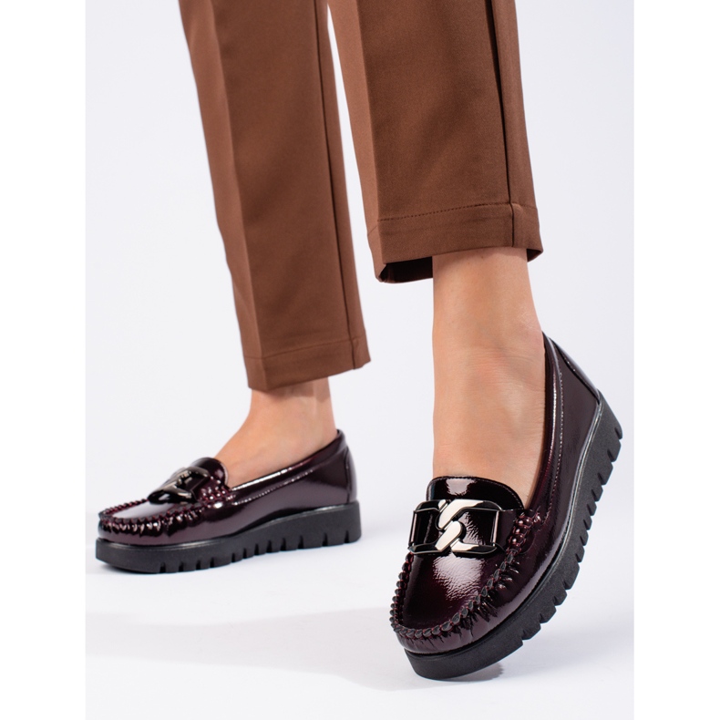 W. Potocki Lackierte Damen-Slipper Potocki bordeaux rot 2