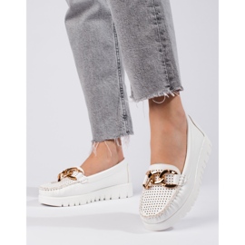 W. Potocki Mokassins auf dicker Sohle mit Kette Potocki weiß 1