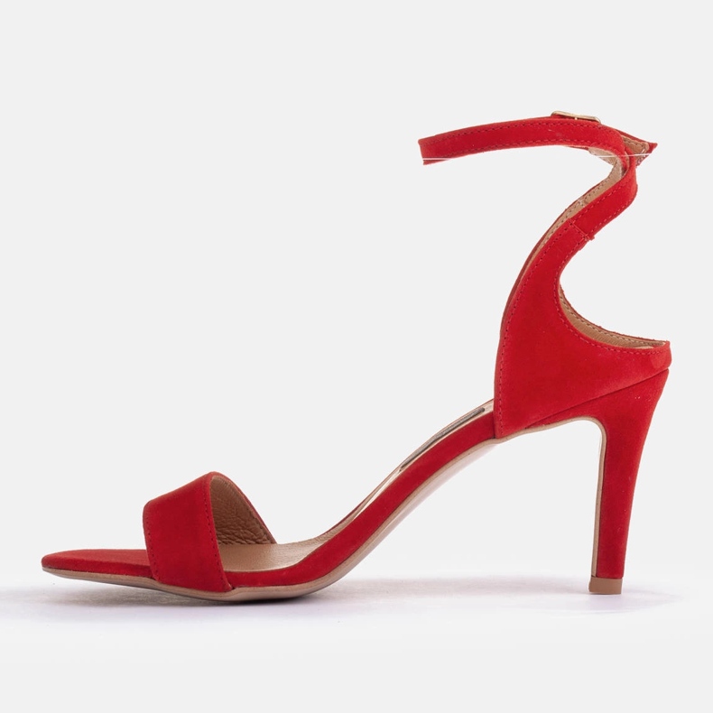 Marco Shoes Elegante Sandalen aus natürlichem Wildleder rot 1